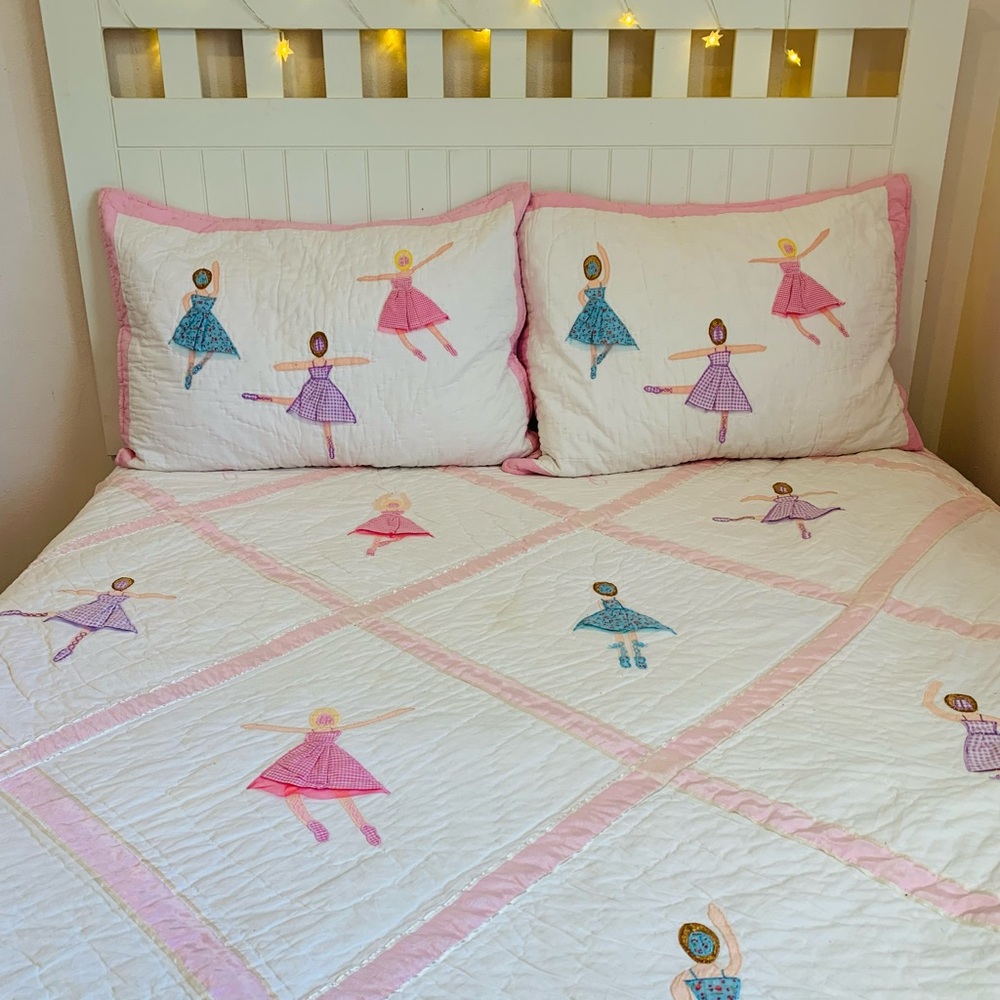 RecitalBallerina Quilt/Comforter/Bedspread HandCrafted Full/Queen Pinks&Pastels